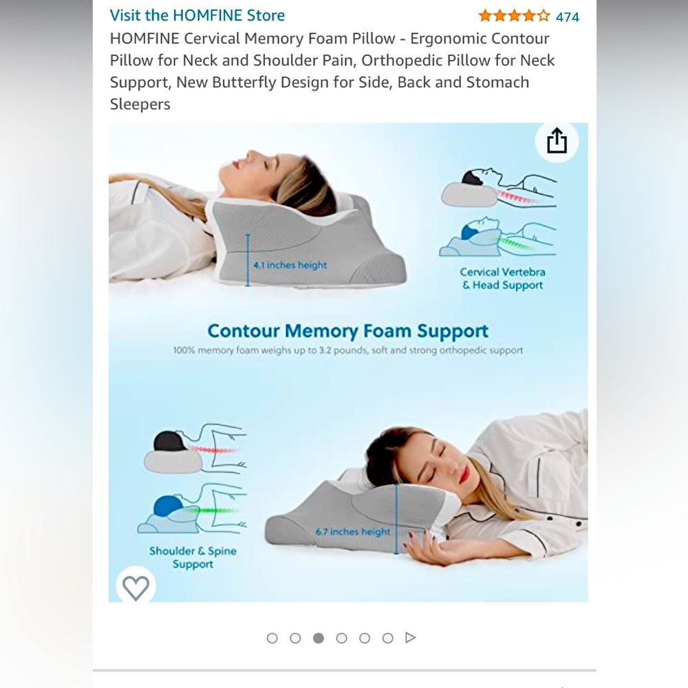Homefine cervical memory foam pillow